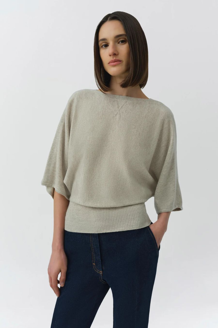 Shai Boxy Tee in Stone