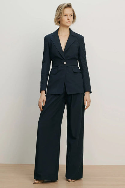 Allman Wide-Leg Pant in Navy