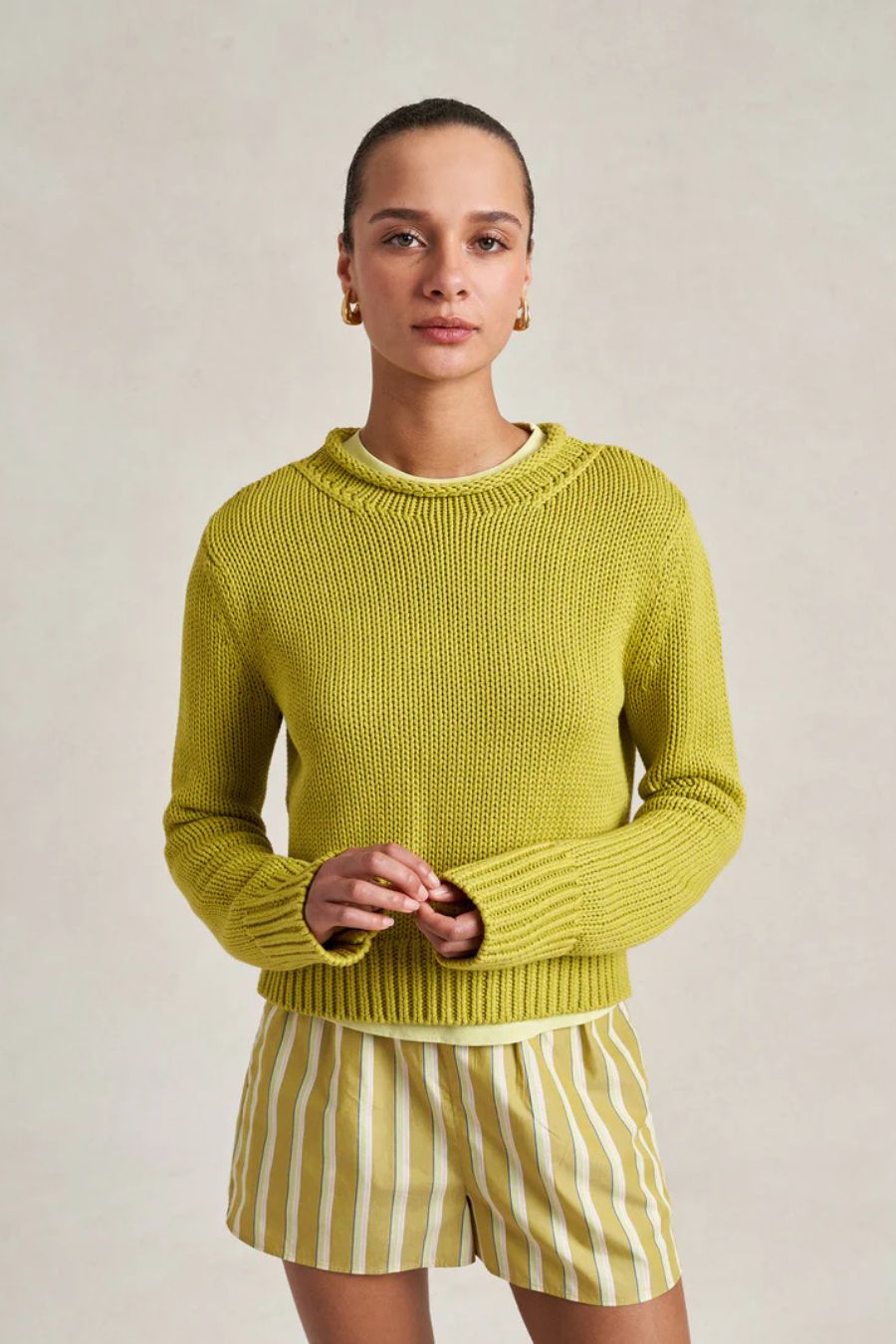 Solid Mini Marina Sweater in Keylime