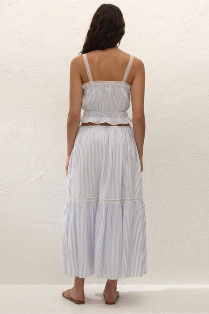 Venta Skirt in Carmen Stripe Light Blue/White