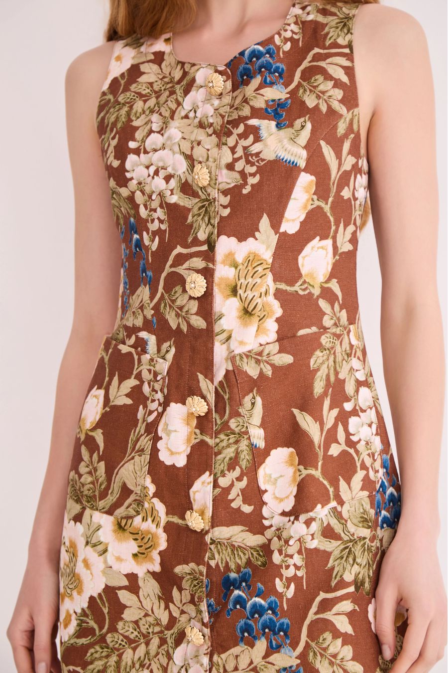 Rhapsody Dress in Flora Meadow Brown