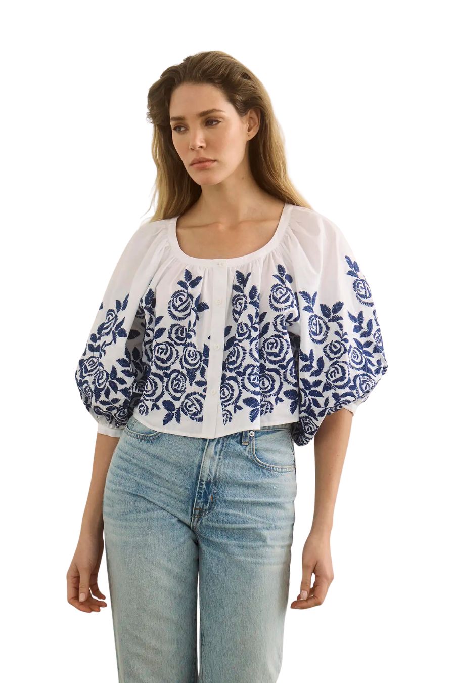 Marie Top in White Rose Fence
