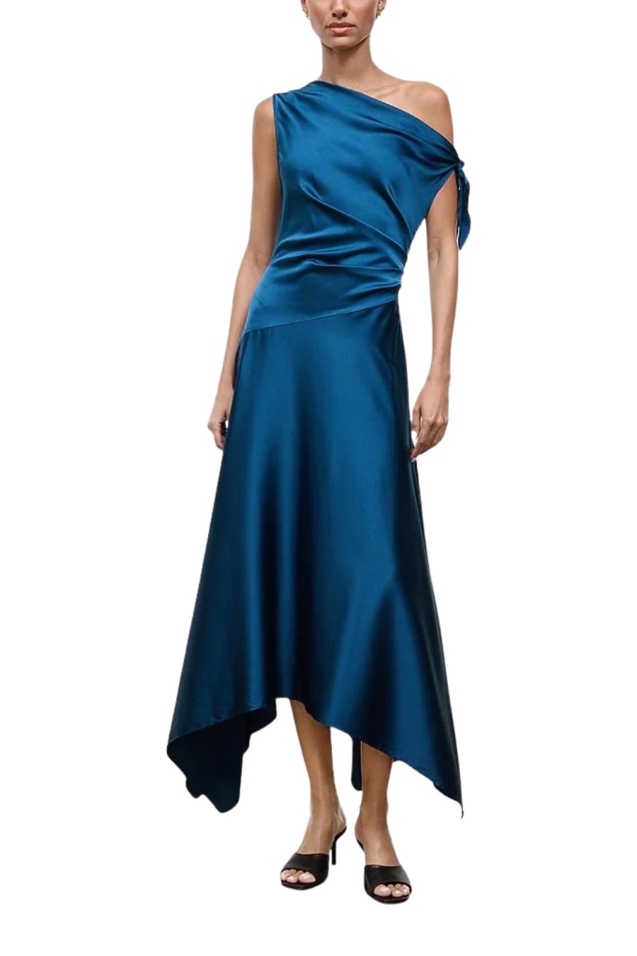 Portia Silk Dress in Harbor