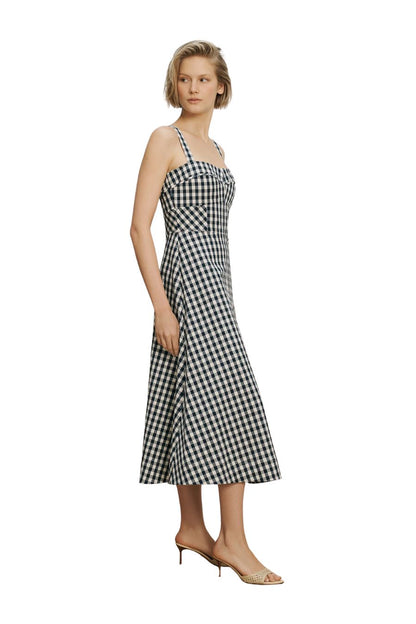 Aila Dress in Navy/Dove