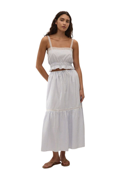 Venta Top in Carmen Stripe Light Blue/White