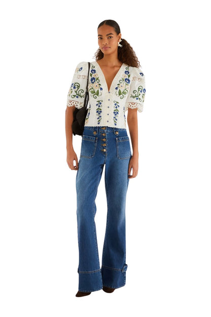 Countryside Land Blouse in Off White