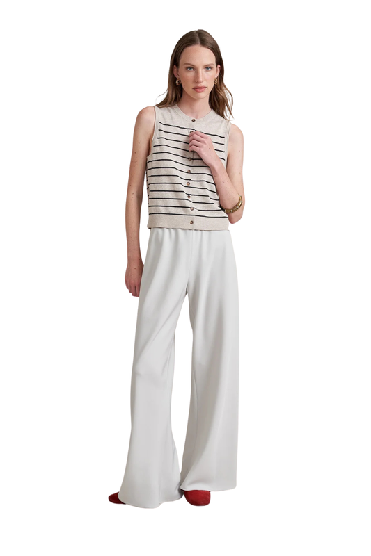 Stripe Lee Vest in Tan/Black