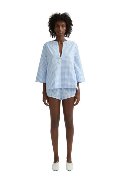 Lila Blouse in Blue Gingham