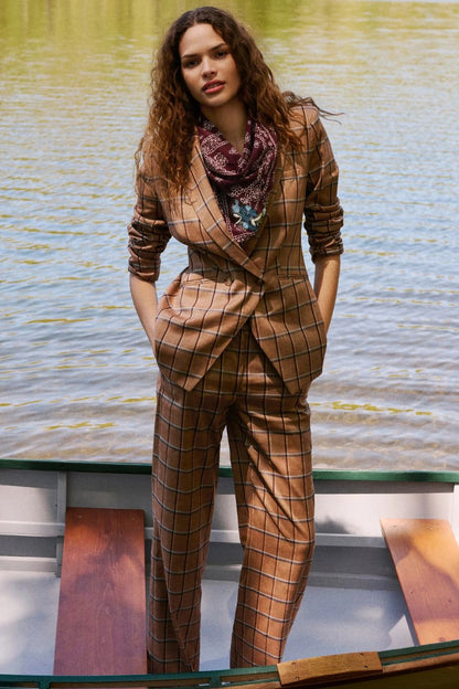 Rickey Plaid Dickey Jacket in Ochre Multi