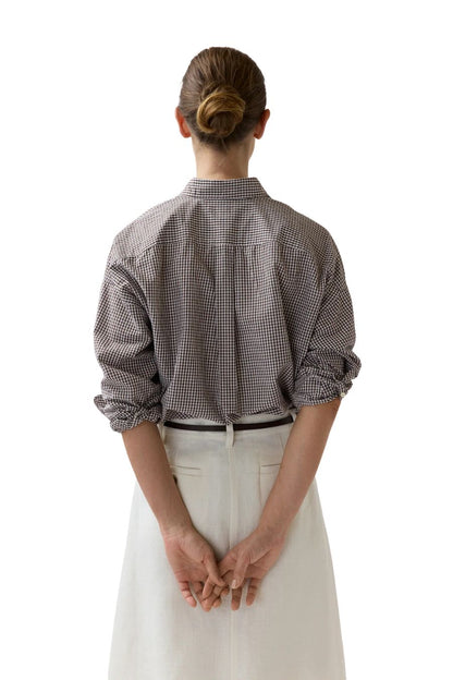 Weekender Shirt in Chocolate Graph Check Cotolino
