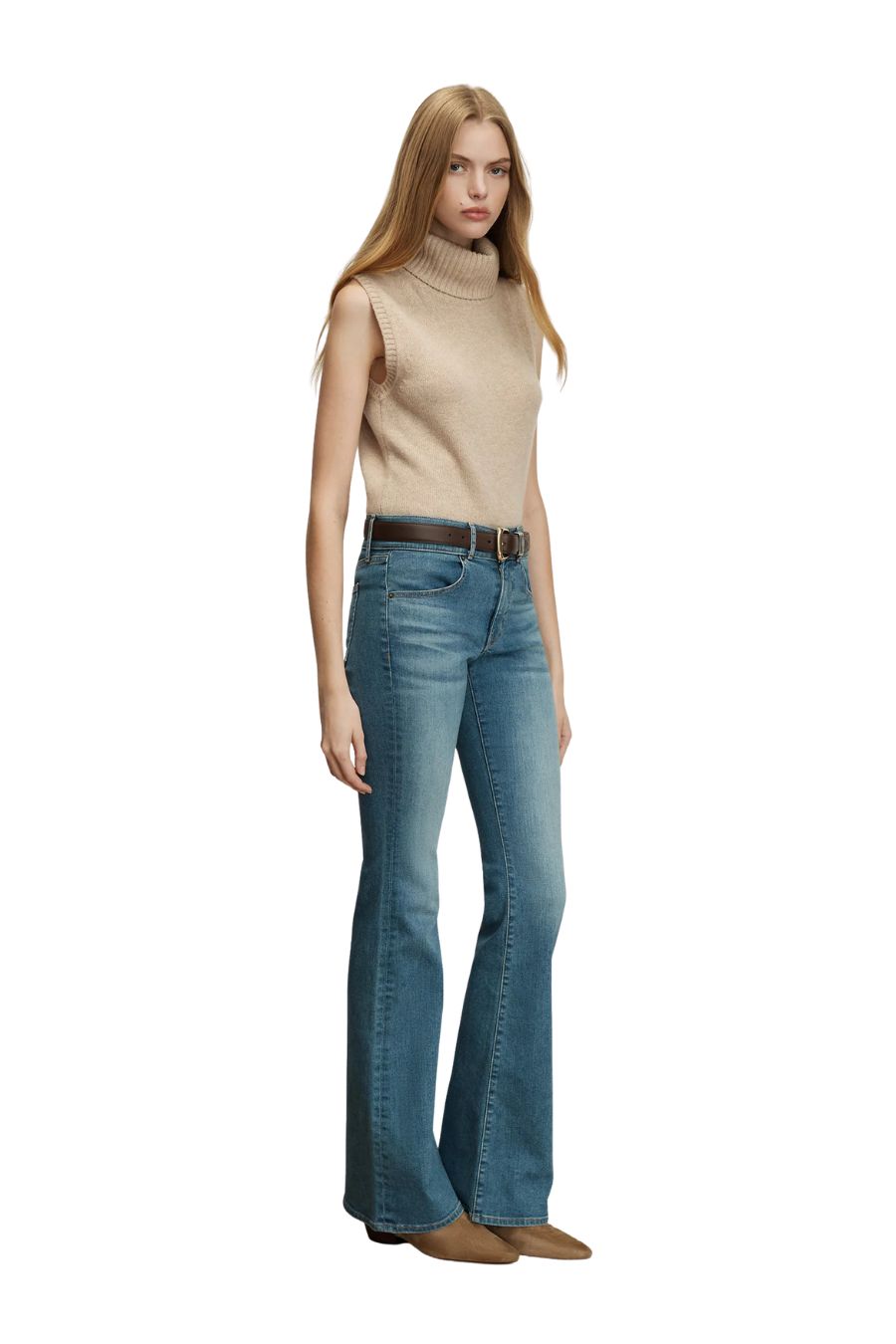 Mazzy Cashmere Sleeveless Sweater in Oatmeal