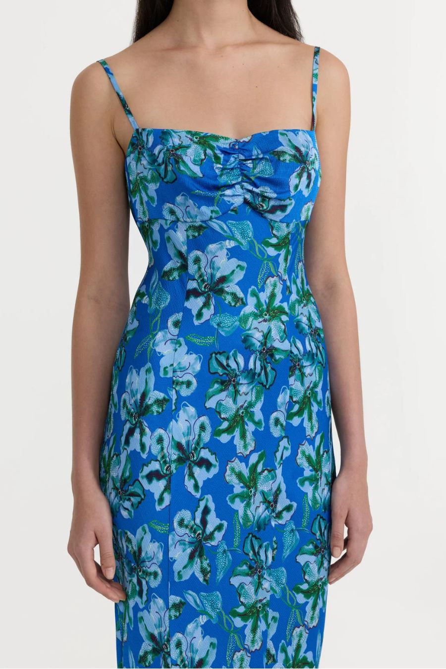 Renee Long Dress in Waterlily Azure