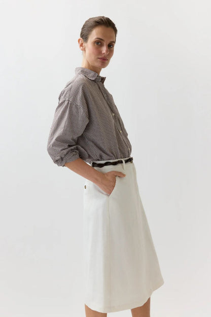 Weekender Shirt in Chocolate Graph Check Cotolino