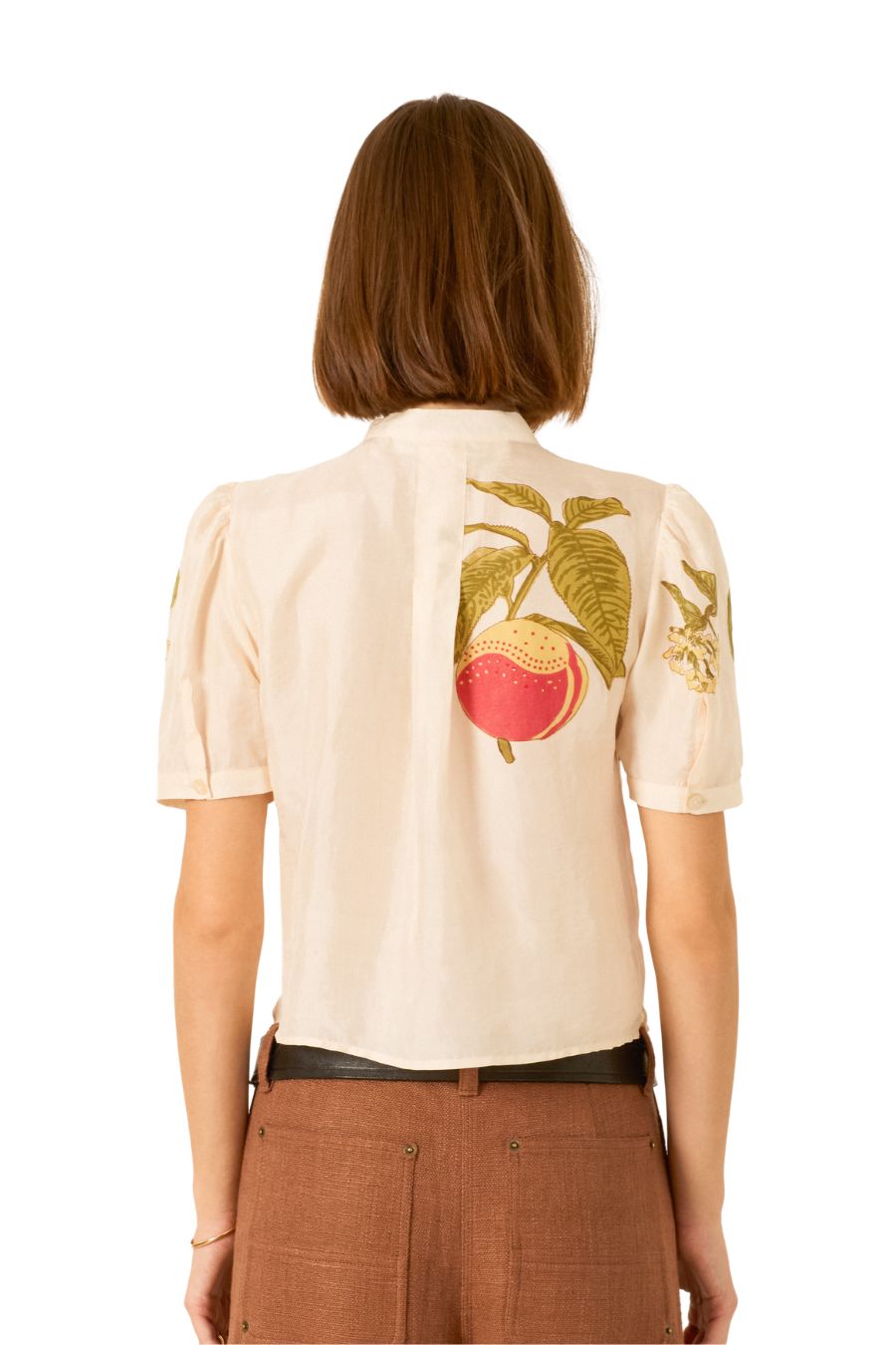 Chance Four Fruit Silk Shirt in Off-White