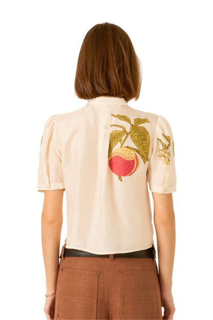 Chance Four Fruit Silk Shirt in Off-White