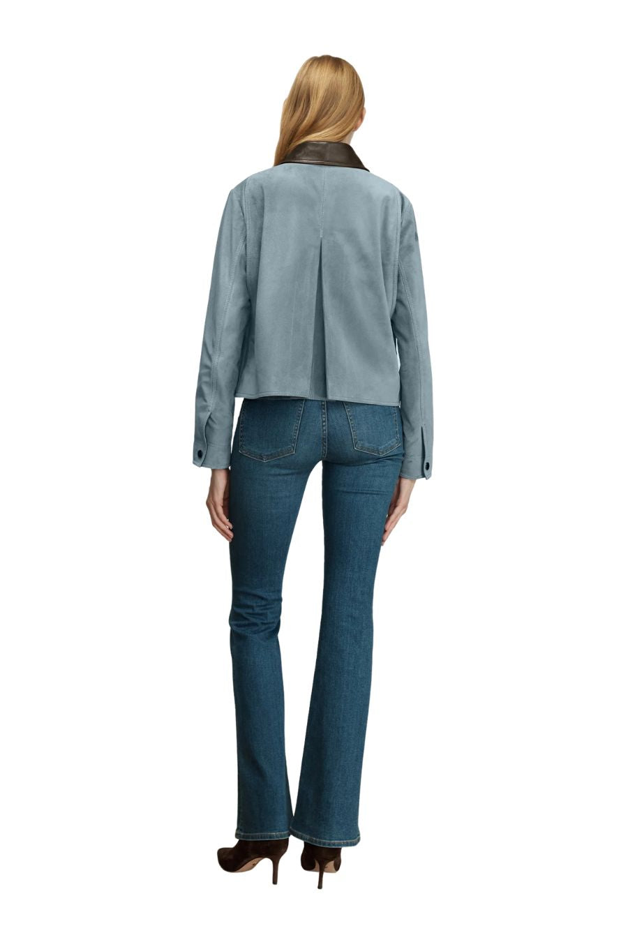 Walters Suede Jacket in Blue Steel