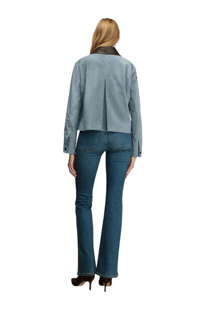 Walters Suede Jacket in Blue Steel