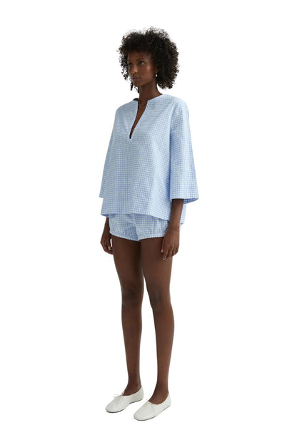 Lila Blouse in Blue Gingham