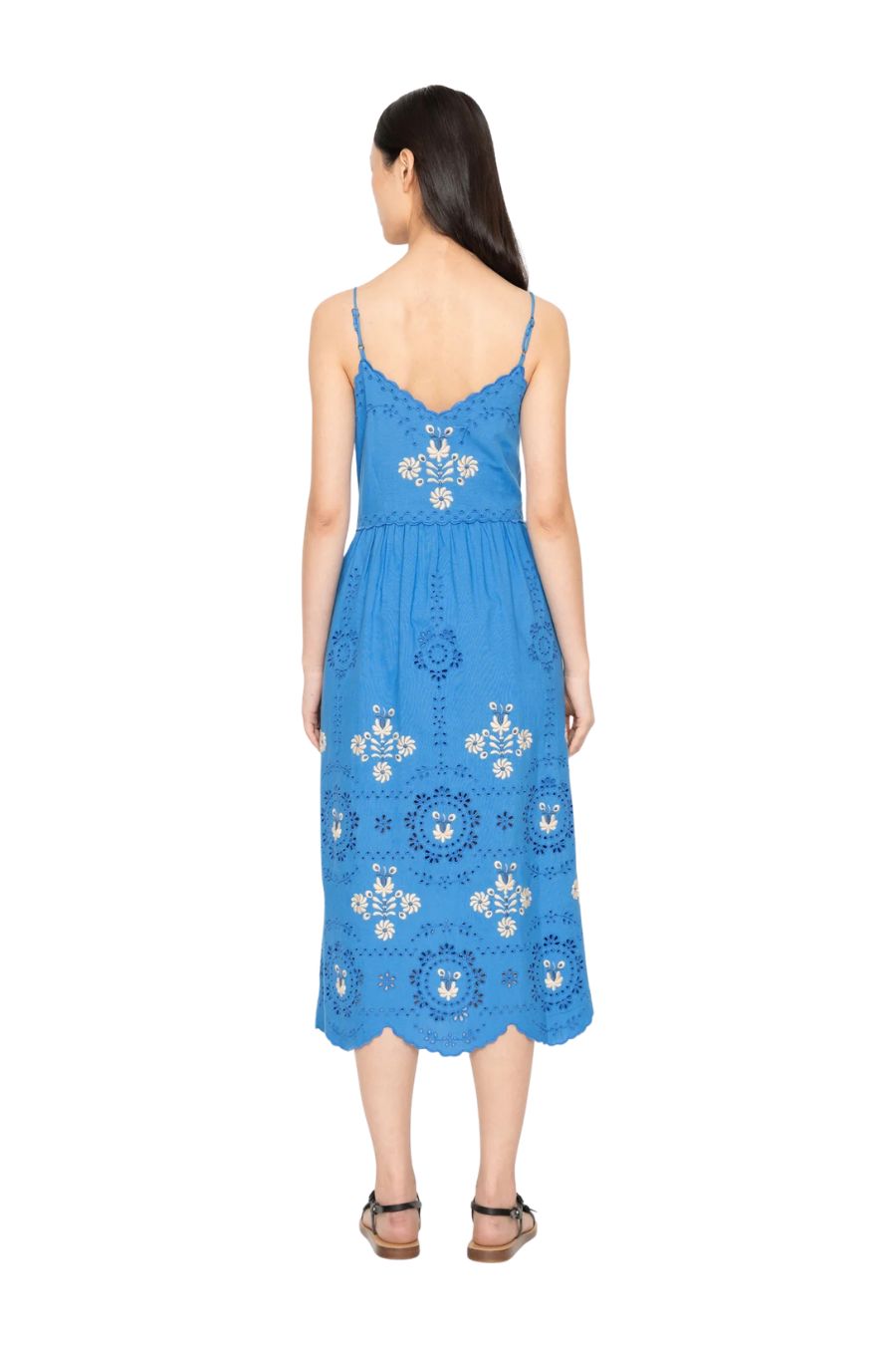 Catharina Embroidered Dress in Blue