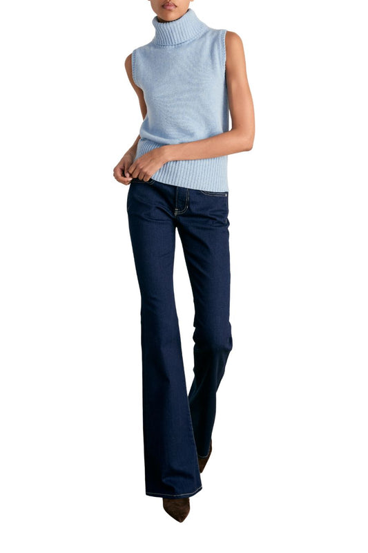 Mazzy Cashmere Sleeveless Sweater in Pale River Melange