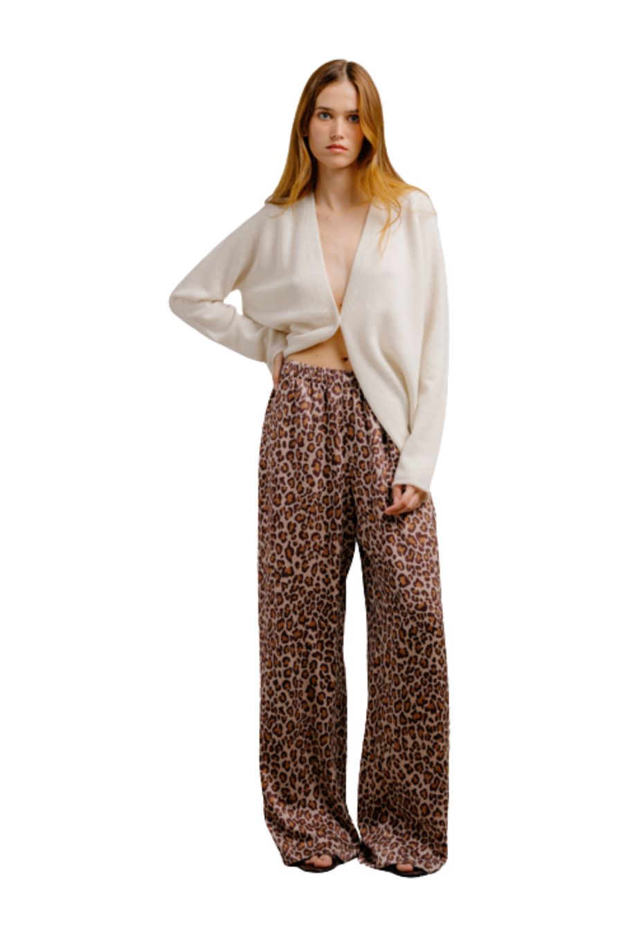 Brynn High Rise Wide Leg in Dune/Cinnabar