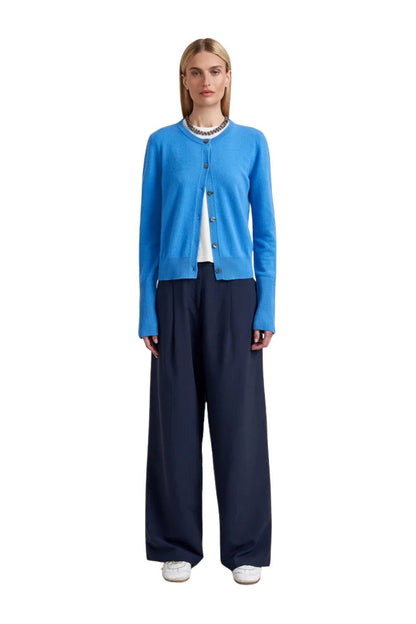 Solid Lean Lines Cardigan in Cerulean