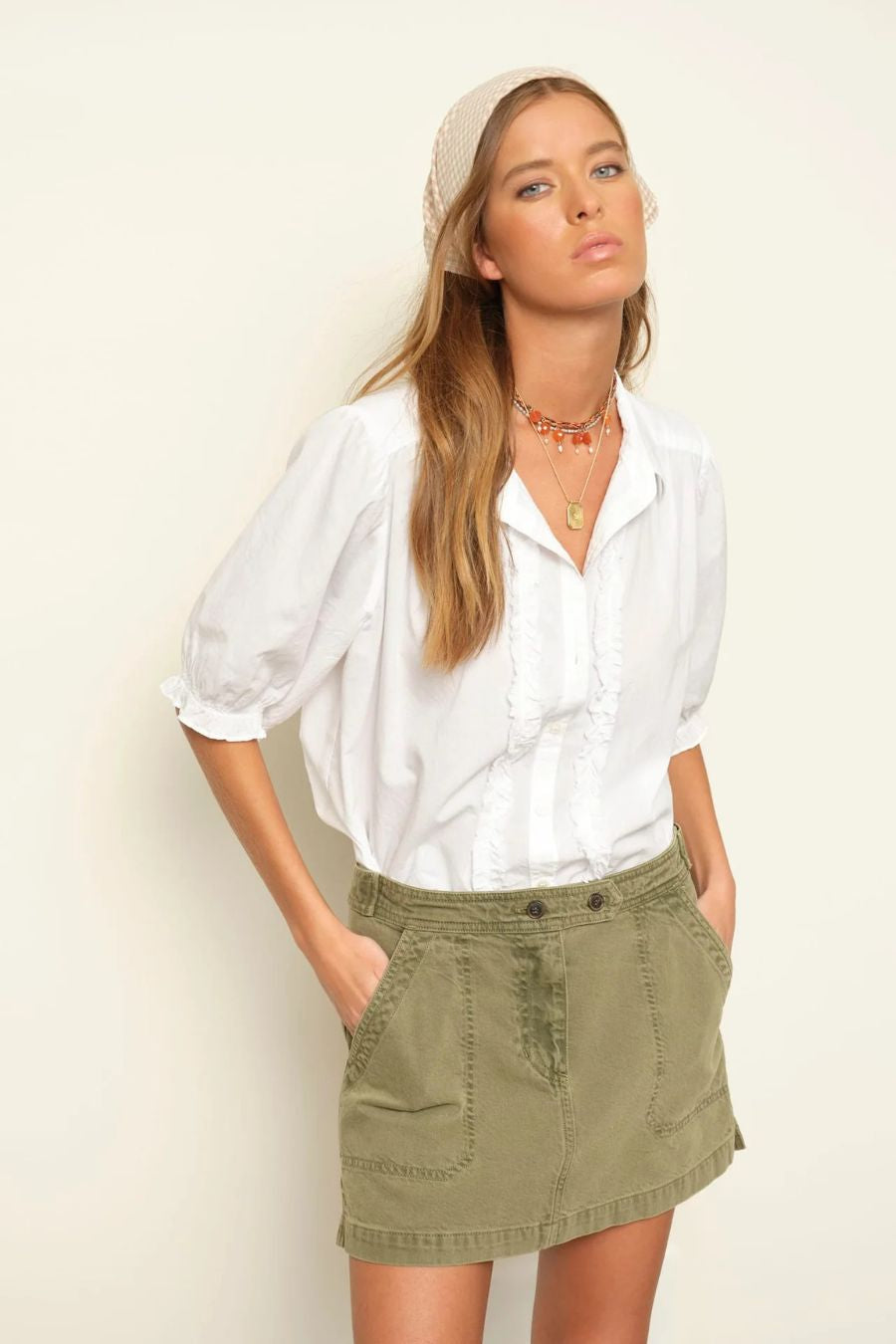 Lucia Skirt in Washed Army