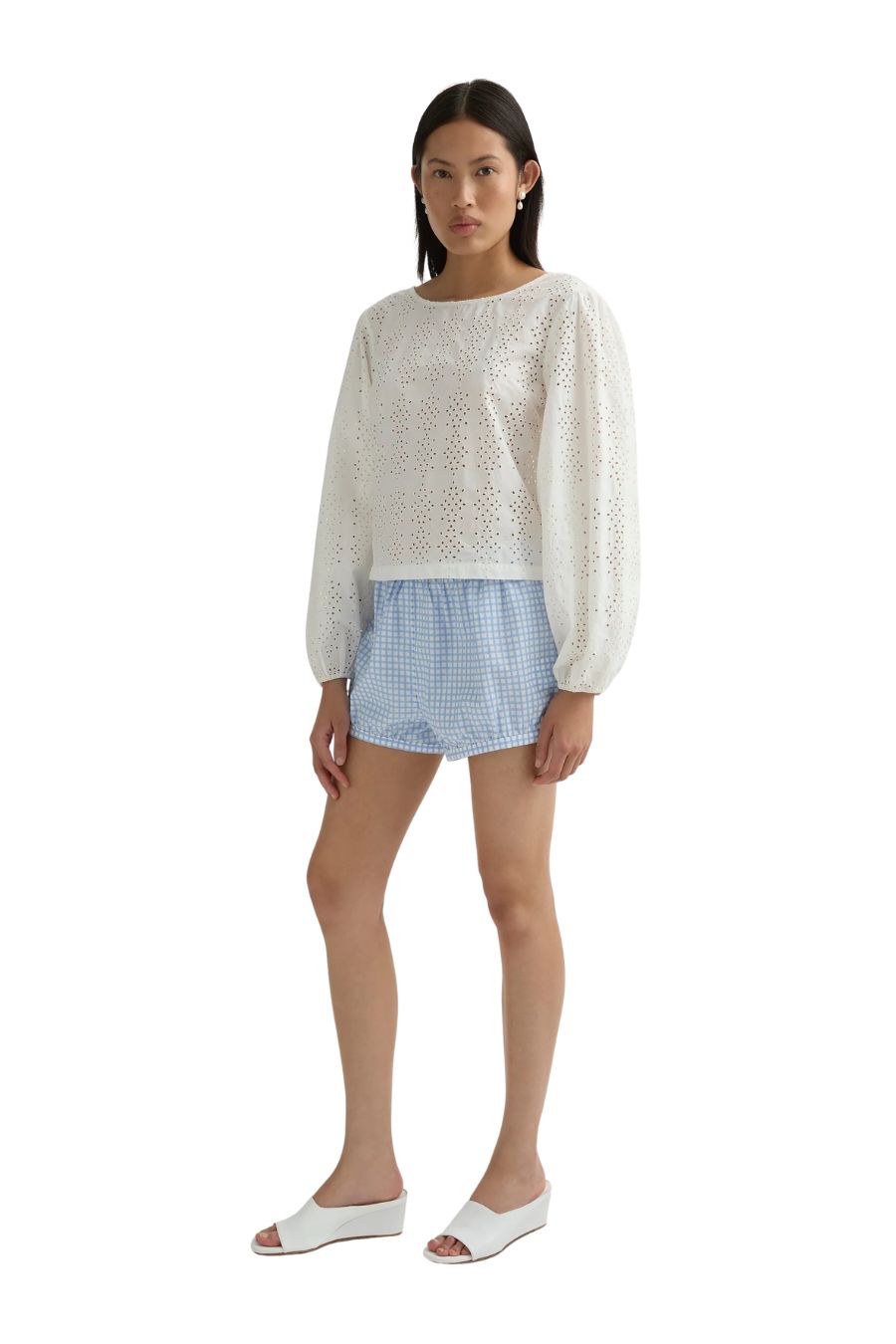 Lila Short in Blue Gingham