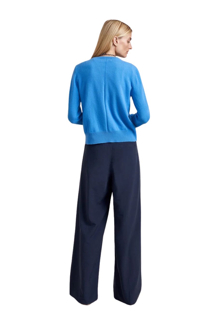 Solid Lean Lines Cardigan in Cerulean