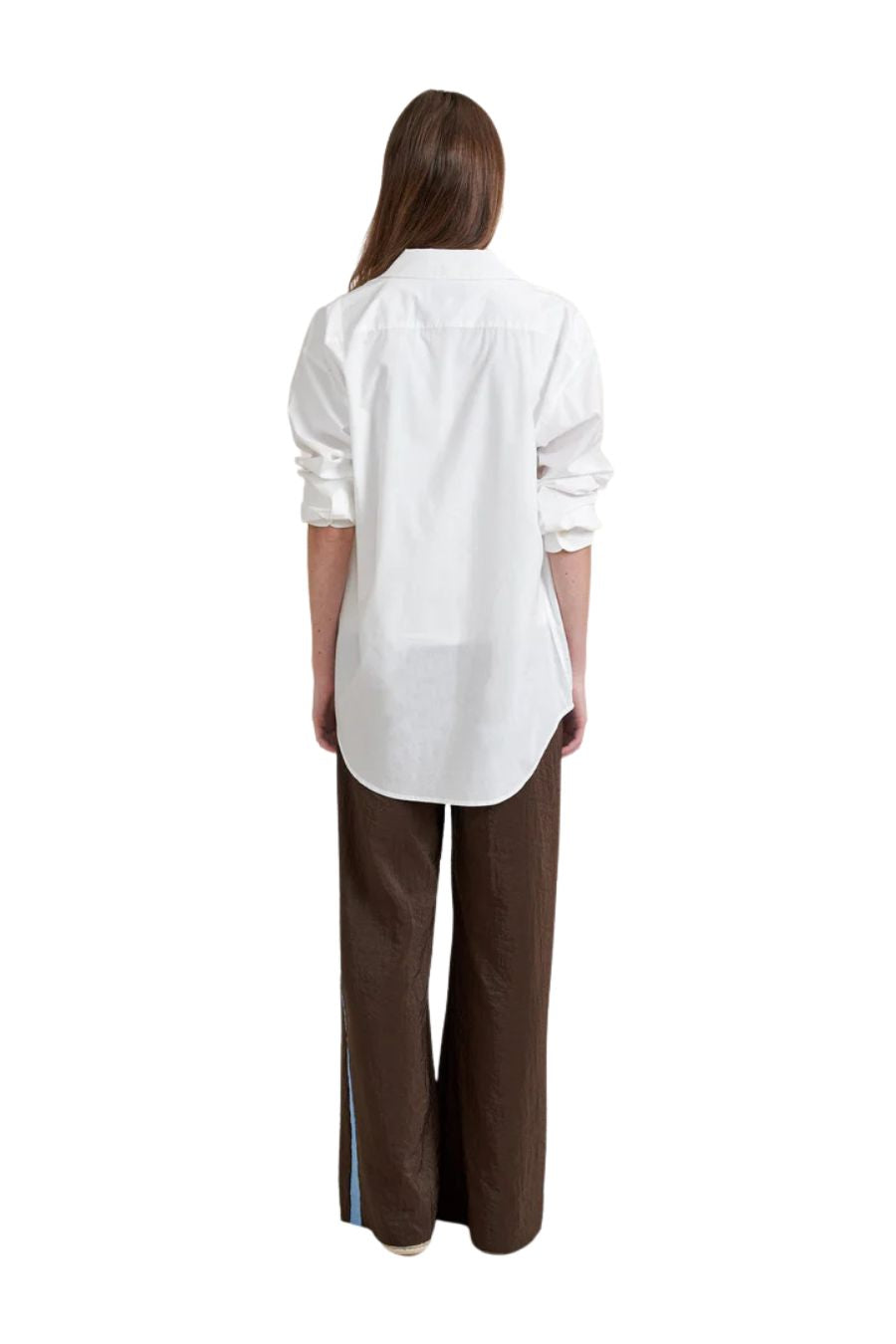 Side Stripe Colby Pant in Chocolate/Cerulean