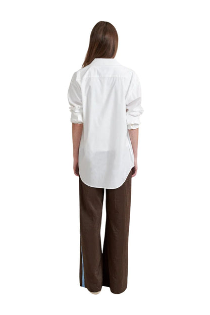 Side Stripe Colby Pant in Chocolate/Cerulean