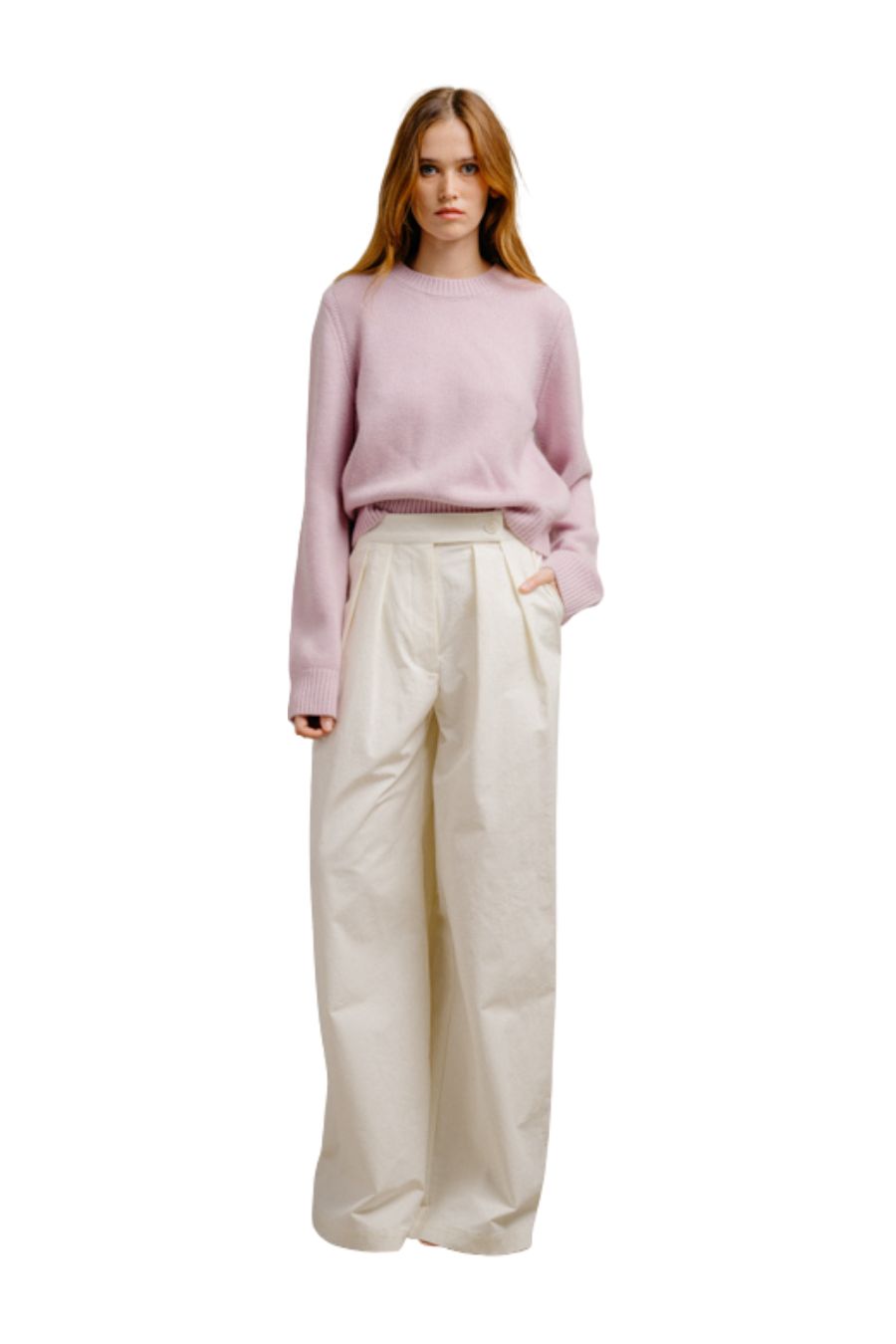 Noa Shrunken Crewneck in Soft Pink