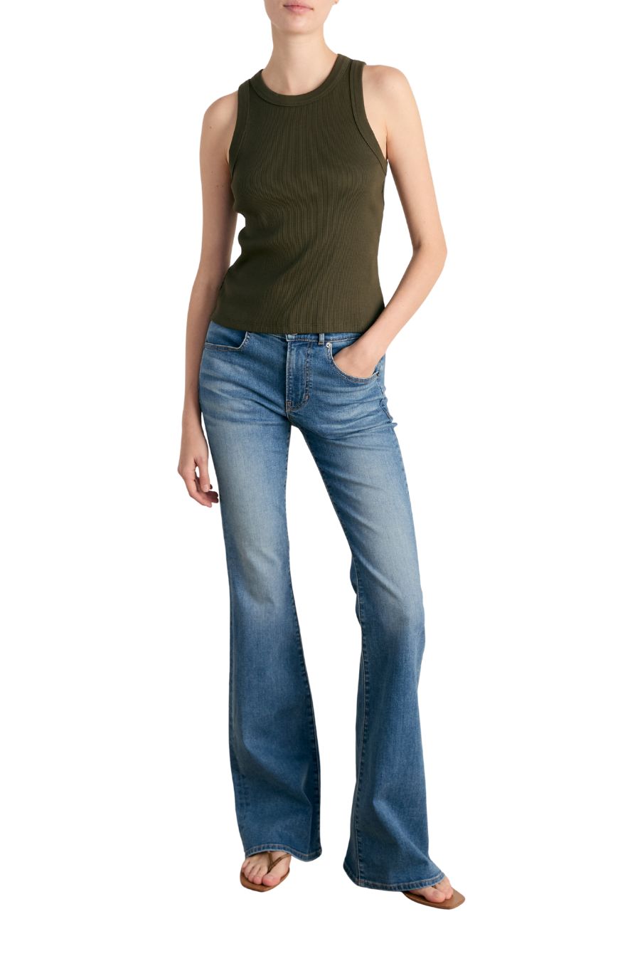 Cropped Jordyn Tank in Loden