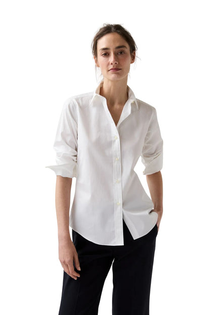 Icon Shirt in White by Ann Mashburn — designer shirt at Bunny & Babe