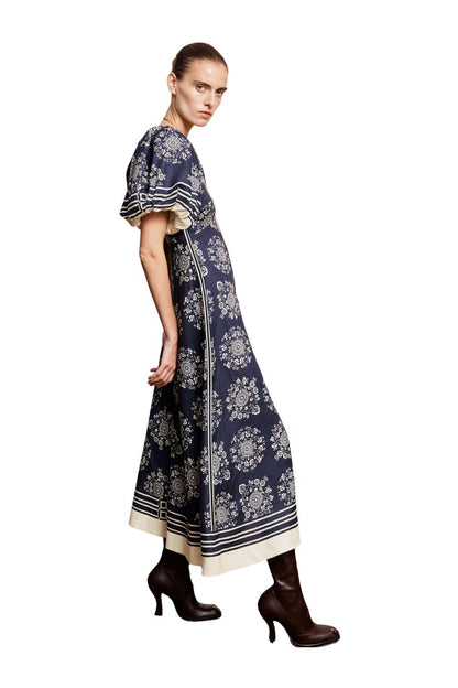 Banderra Midi Dress in Ink