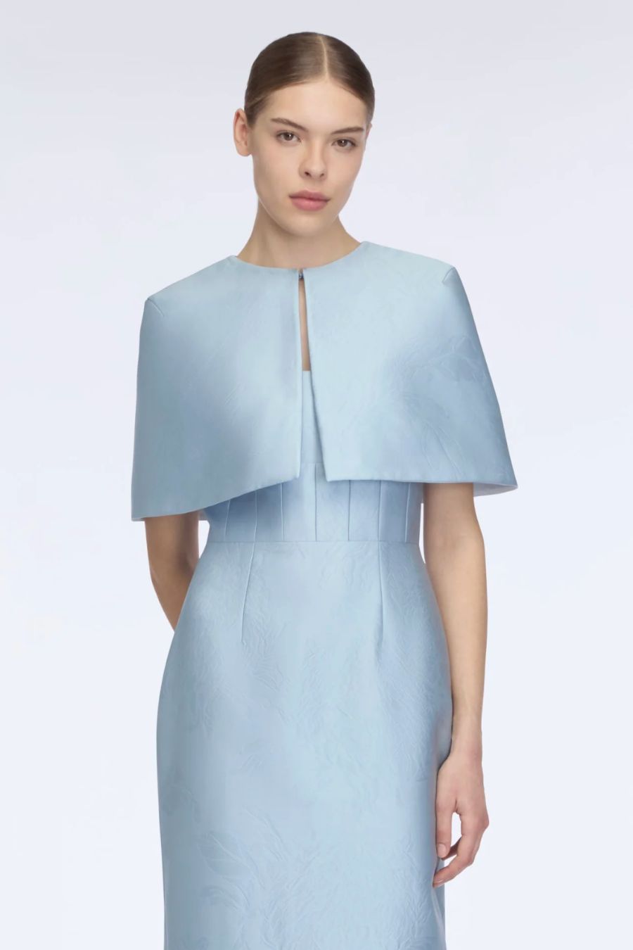 Domie Cape in Blue Embossed Cloque