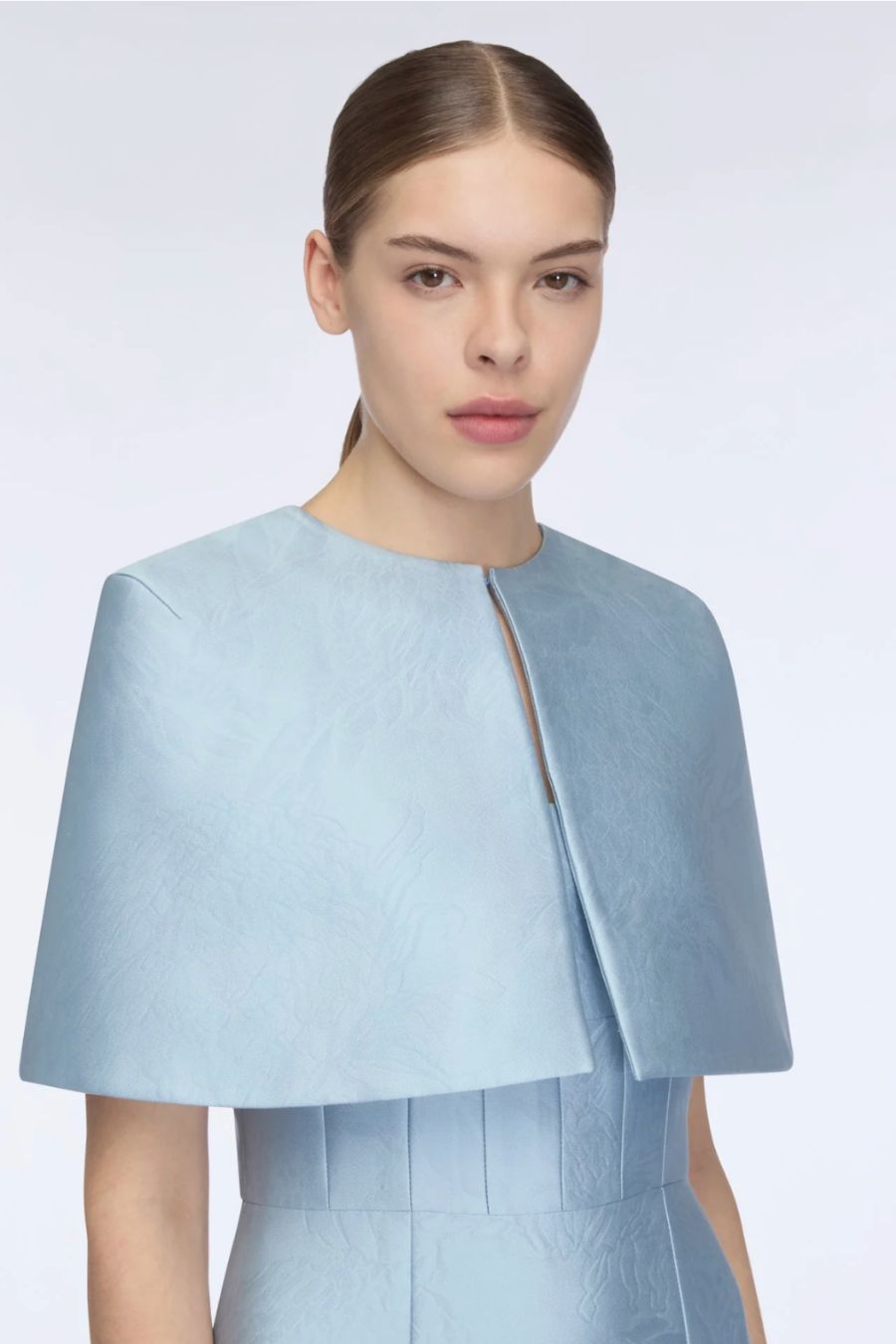 Domie Cape in Blue Embossed Cloque