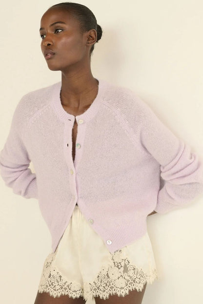 Petra Cardigan in Violet Thistle