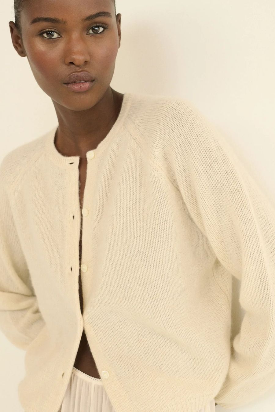 Peroine Cashmere Cardigan in Dogwood