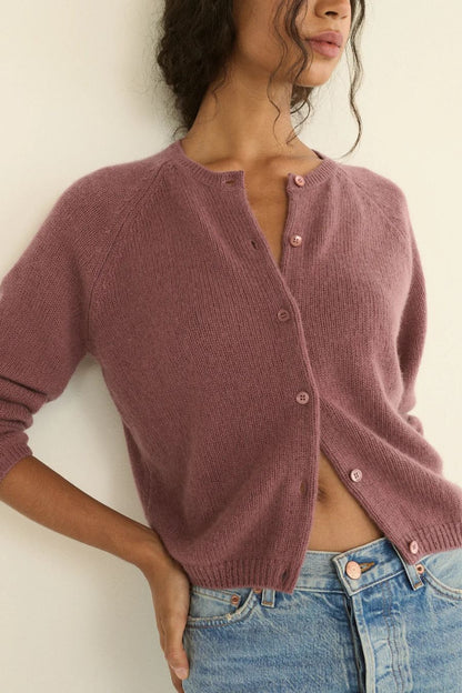 Peroine Cashmere Cardigan in Rose Mauve
