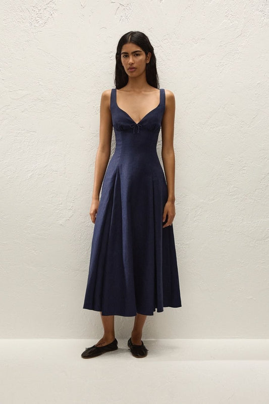 Adalee Midi Dress in Navy