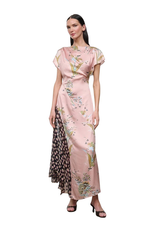 Fawn Silk Dress in Tapestry Rose Multi