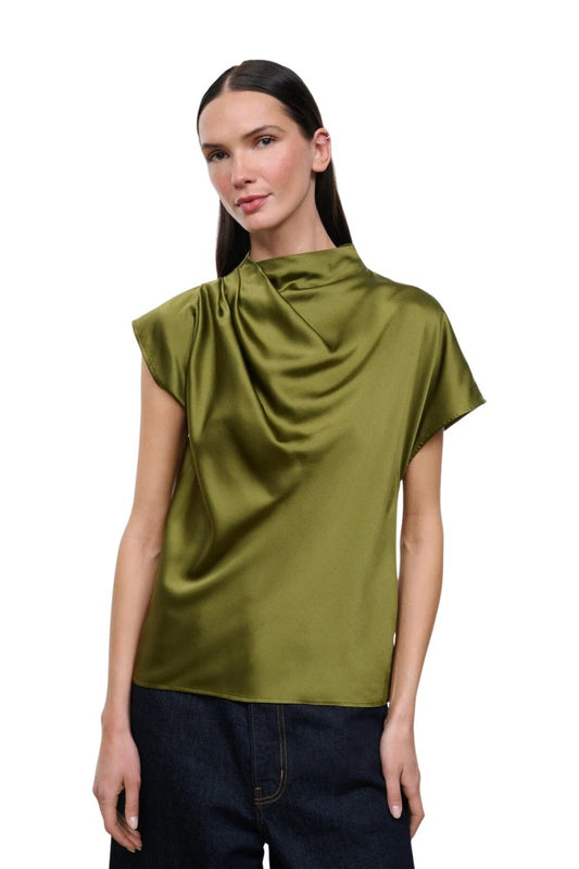 Davina Silk Top in Pear