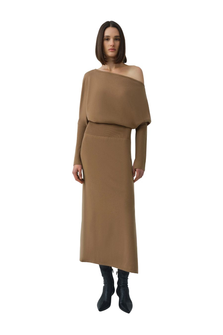 Janese Knit Dress in Camel