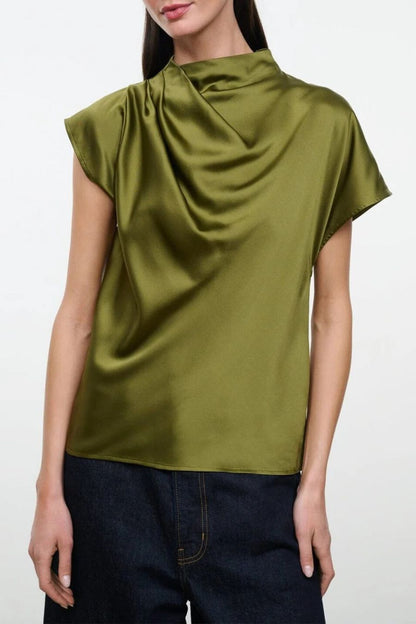 Davina Silk Top in Pear
