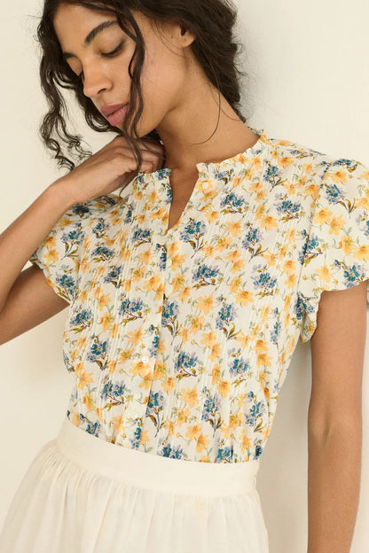 Millie Top in Narcissus Bloom