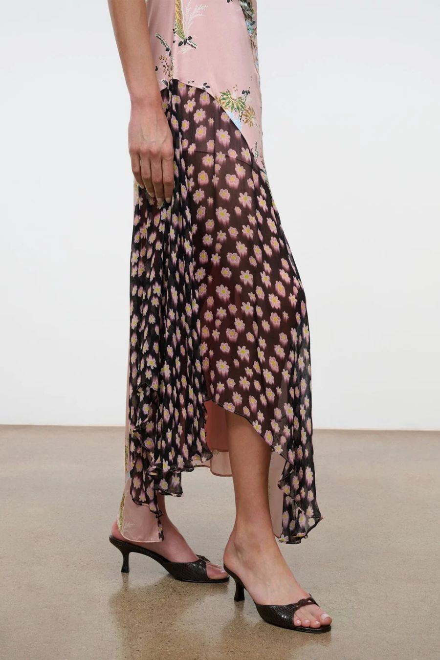 Fawn Silk Dress in Tapestry Rose Multi