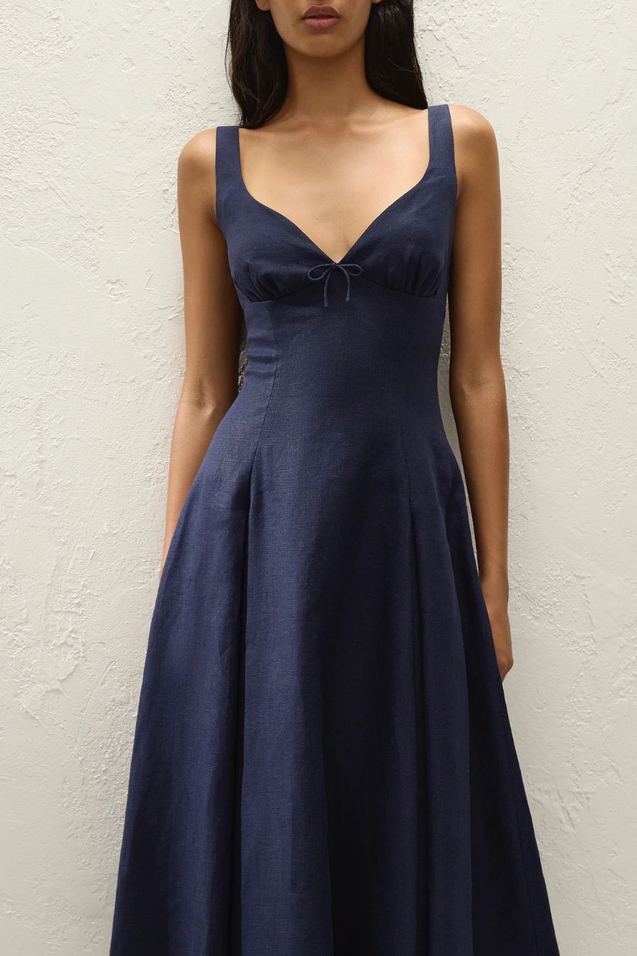 Faithfull the Brand Adalee Midi Dress in Navy, alternate view