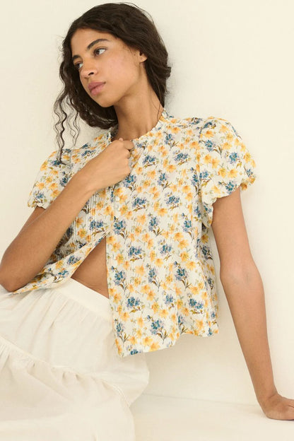 Millie Top in Narcissus Bloom