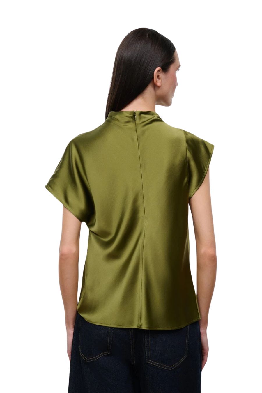 Davina Silk Top in Pear